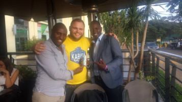 Mutalo Group CEO Tomasz Nowowiejski meets with Joseph and Kelvin at Lavington Mall in Nairobi, Kenya.